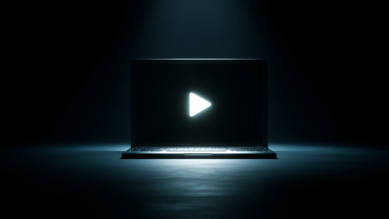 Illustration représentant une vidéo interactive avec des éléments cliquables, boutons d'actions et zones d'engagement, symbolisant l'expérience utilisateur immersive du contenu vidéo interactif.