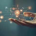 Illustration représentant l’intelligence artificielle appliquée aux réseaux sociaux — personnalisation des contenus, recommandations automatiques et engagement des utilisateurs à travers des interactions dynamiques.